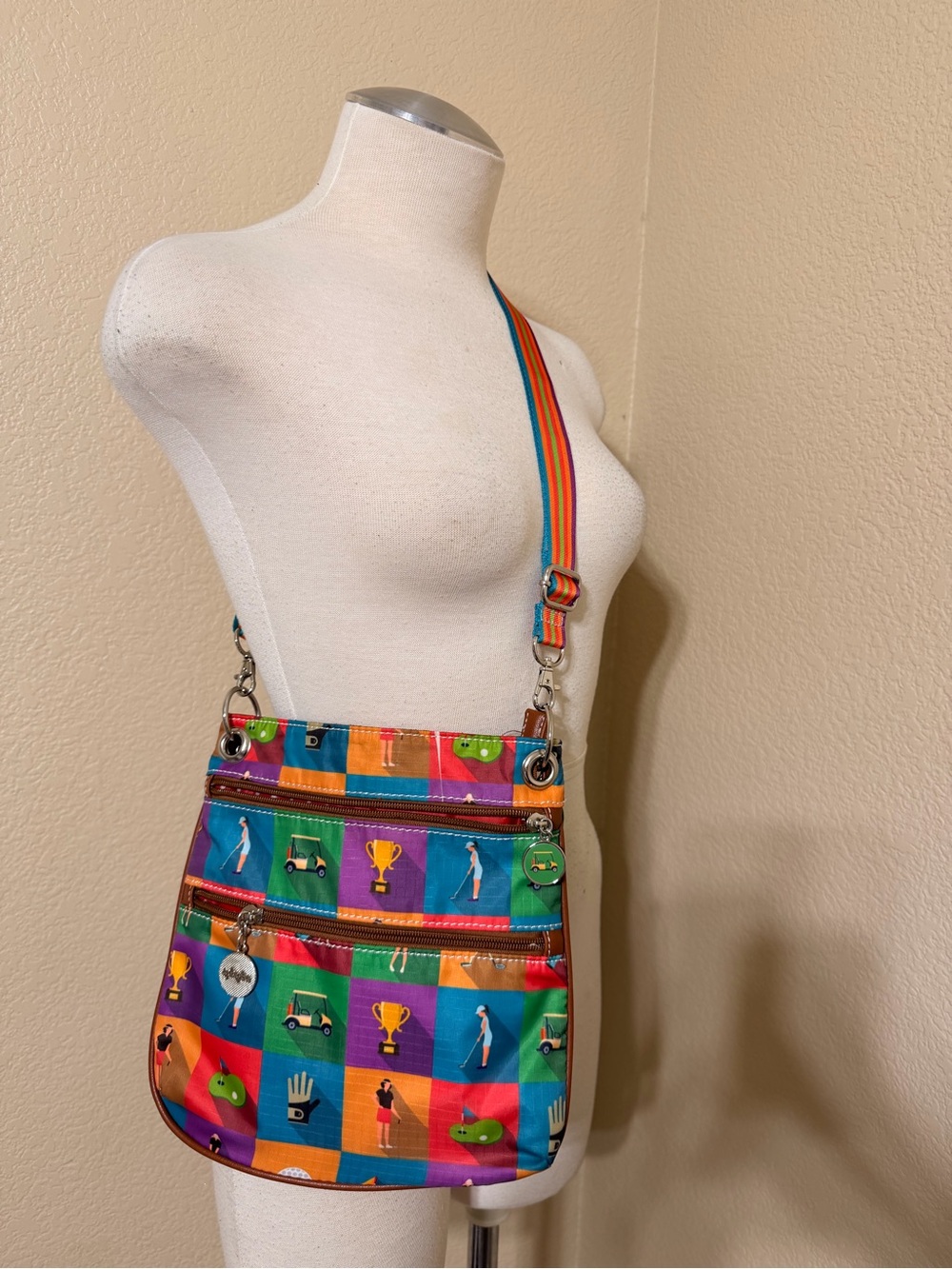 Sylvia love sport golf print crossbody- rare